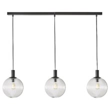 Salween Steel & Fluted Glass 3 Light Pendant